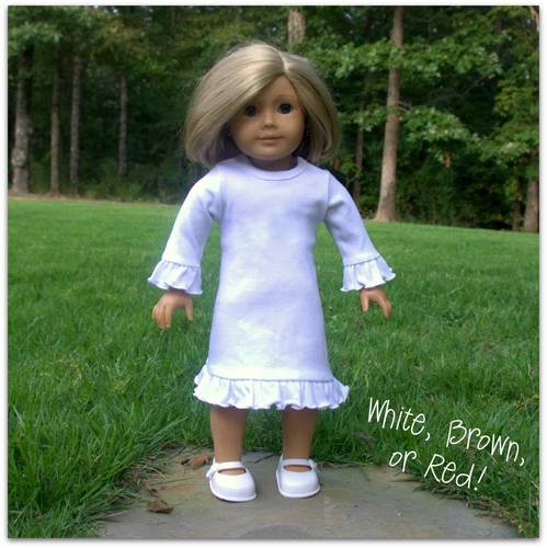 Blank 18 inch Doll Long Sleeve Ruffle Dress