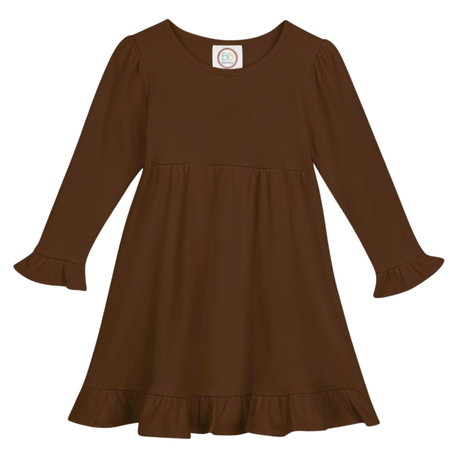 Blank Long Sleeve Empire Waist Ruffle Dress