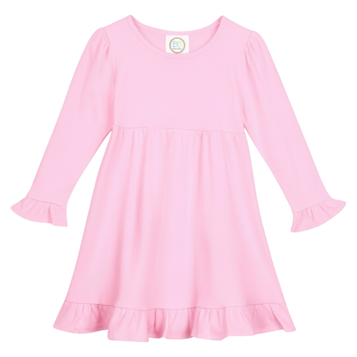 Blank Long Sleeve Empire Waist Ruffle Dress