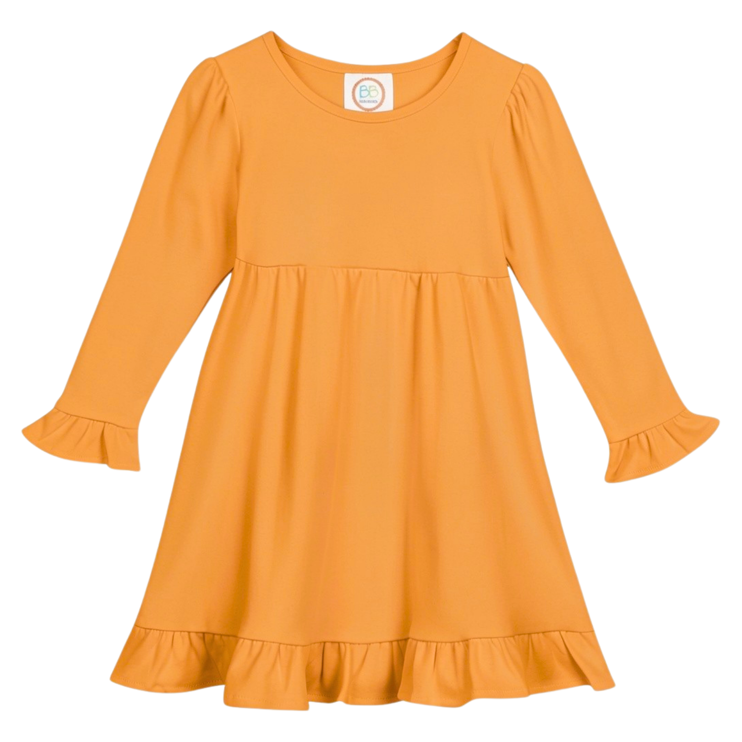 Blank Long Sleeve Empire Waist Ruffle Dress