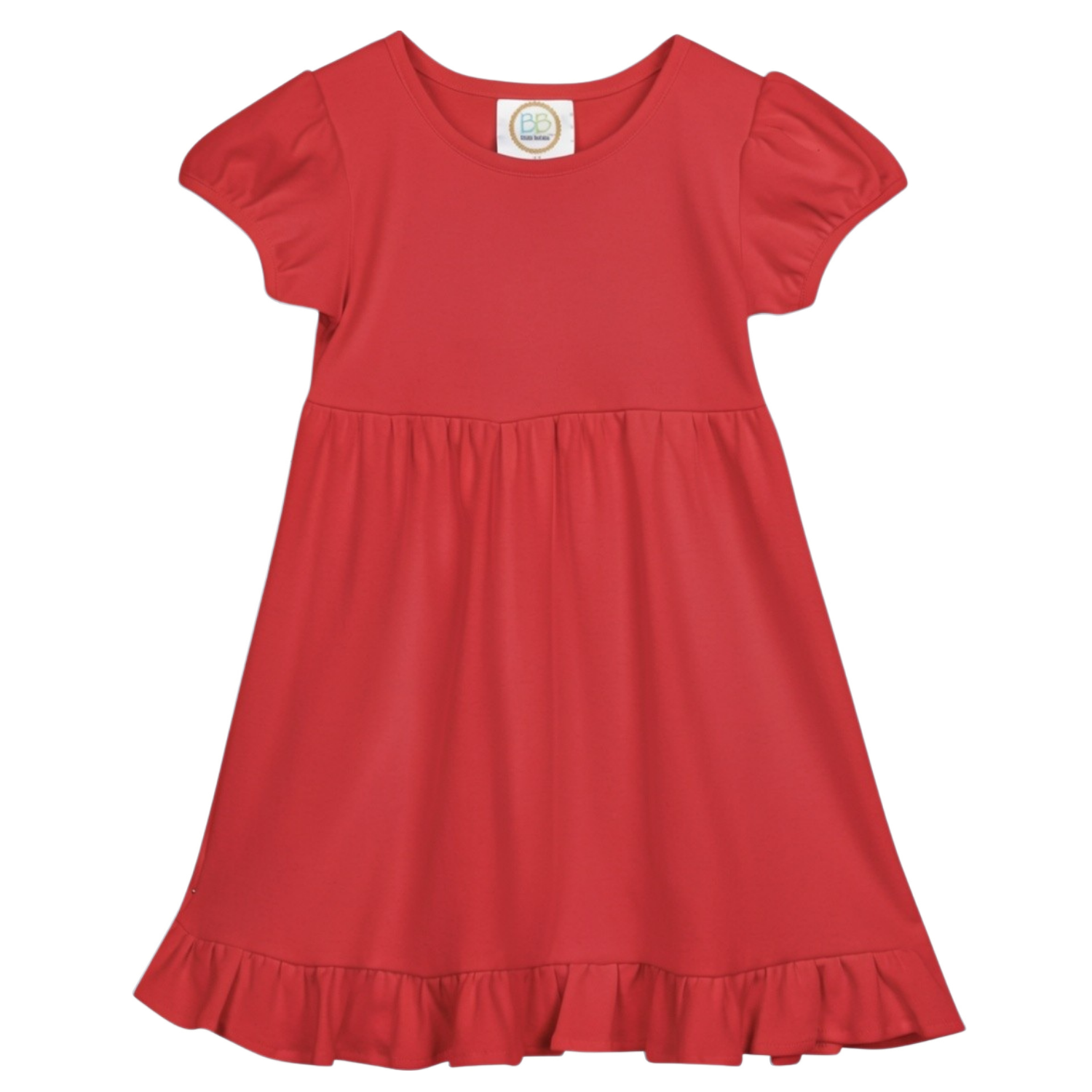 Blank Short Sleeve Empire Waist Ruffle Dress