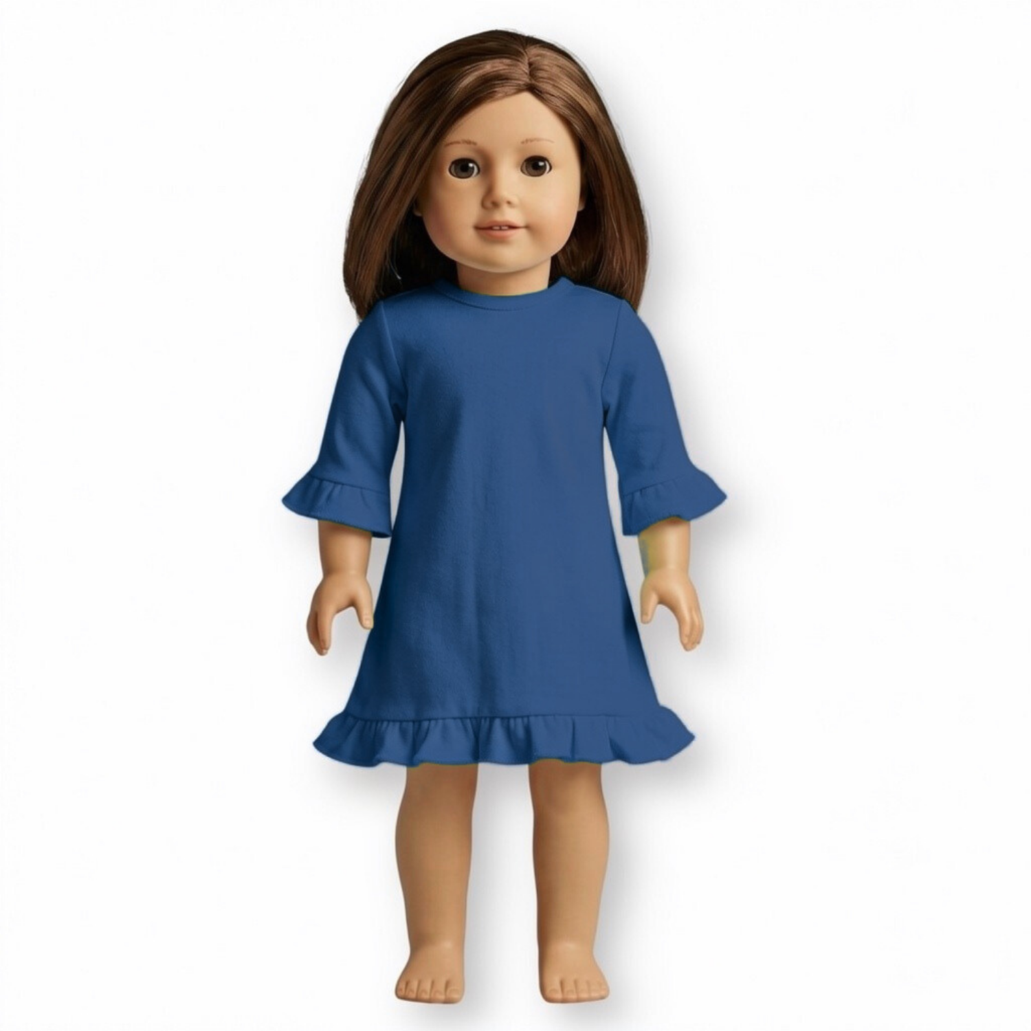 Blank 18 inch Doll Long Sleeve Ruffle Dress
