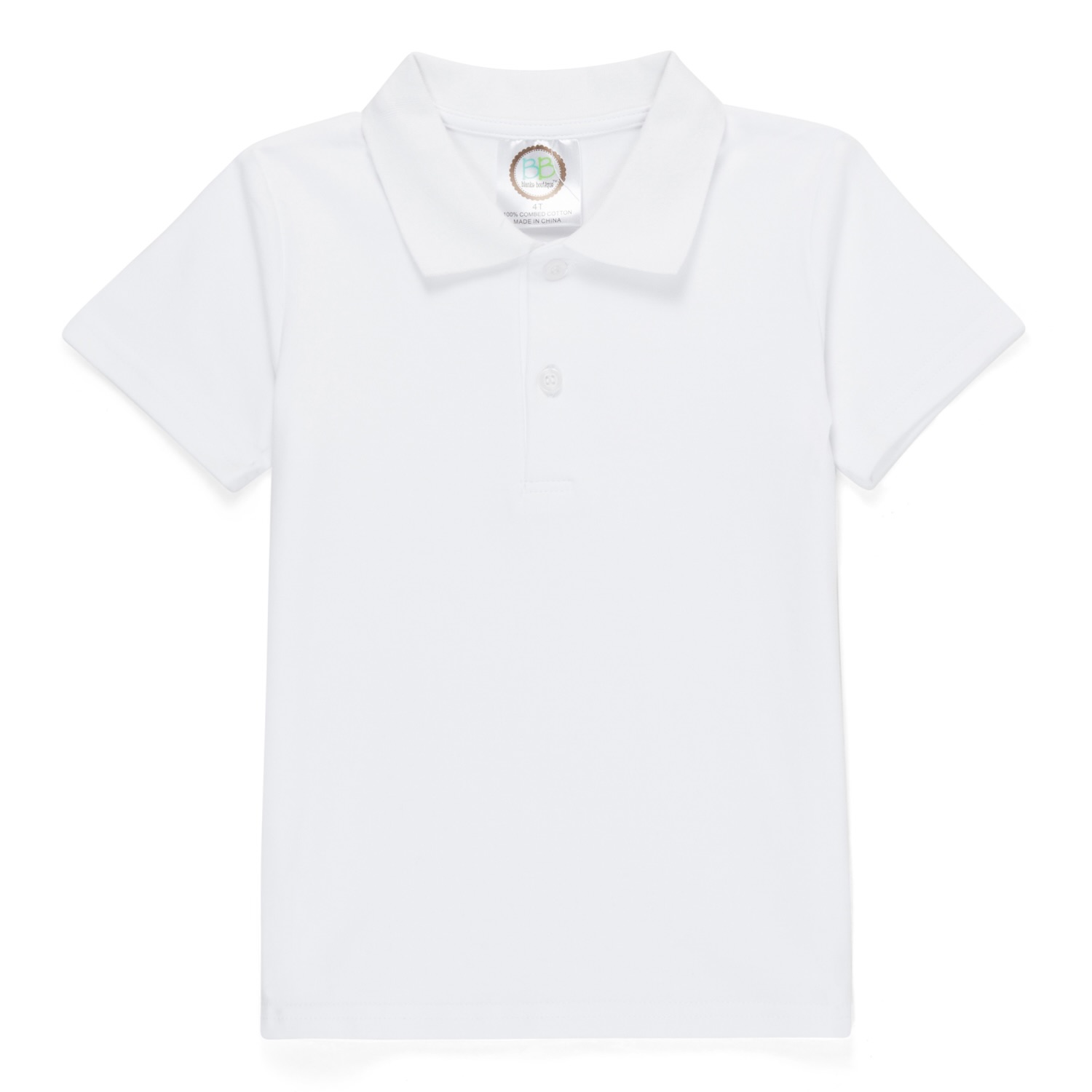 Blank Boy's Short Sleeve Polo Style Collared Shirt