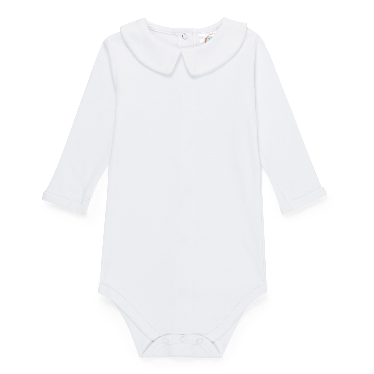 Blank Boy's Long Sleeve Peter Pan Collar Infant Bodysuit