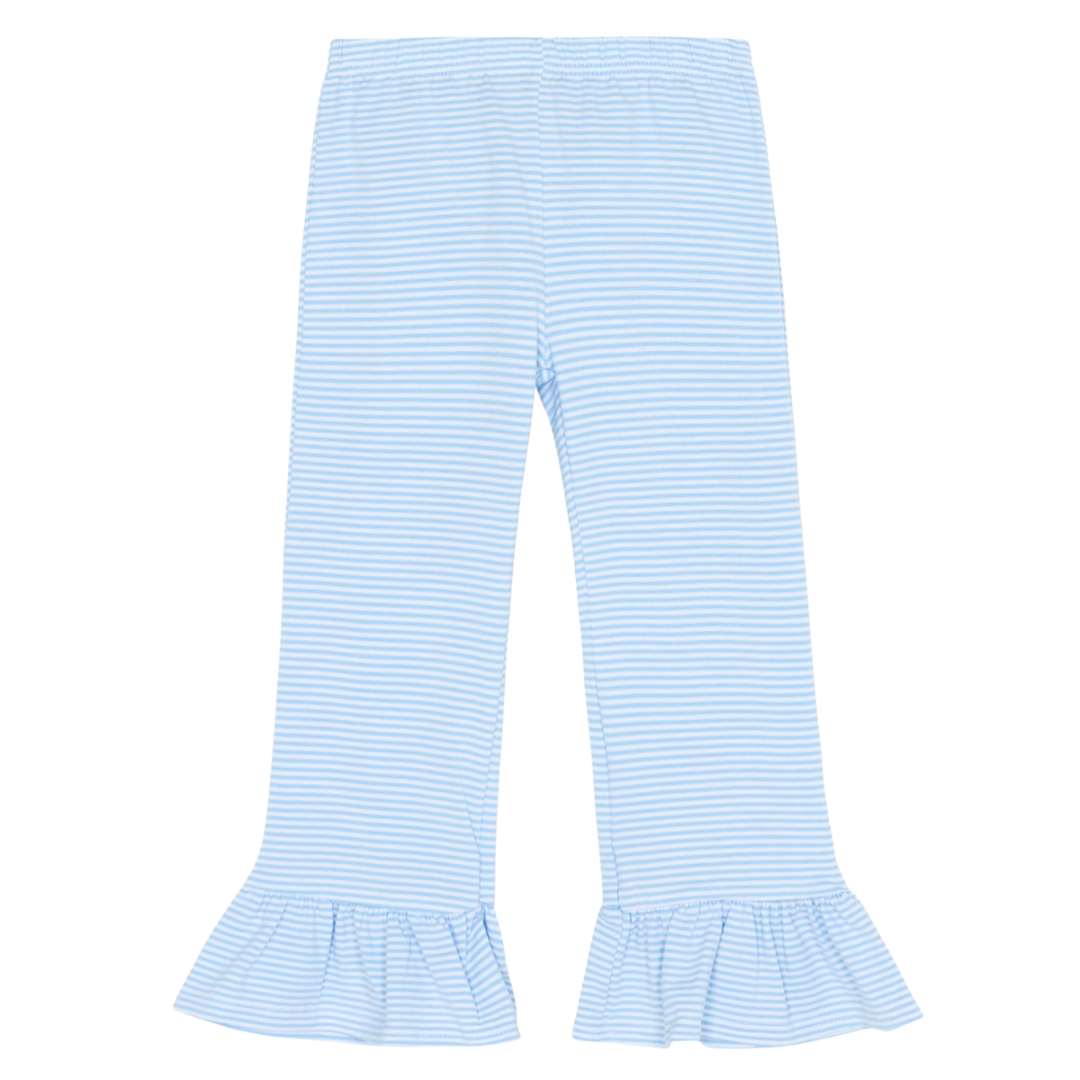 Girl's Micro-Striped Ruffle Pants | Blanks Boutique