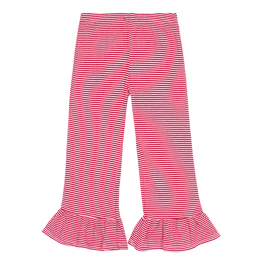 Girl's Micro-Striped Ruffle Pants | Blanks Boutique