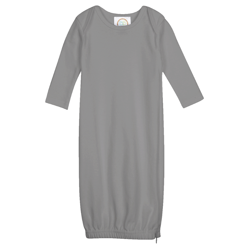 blank infant gown gray