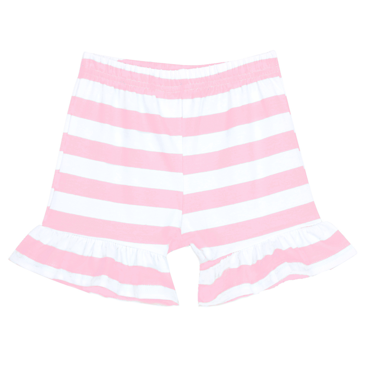 Girl's Striped Ruffle Shorts