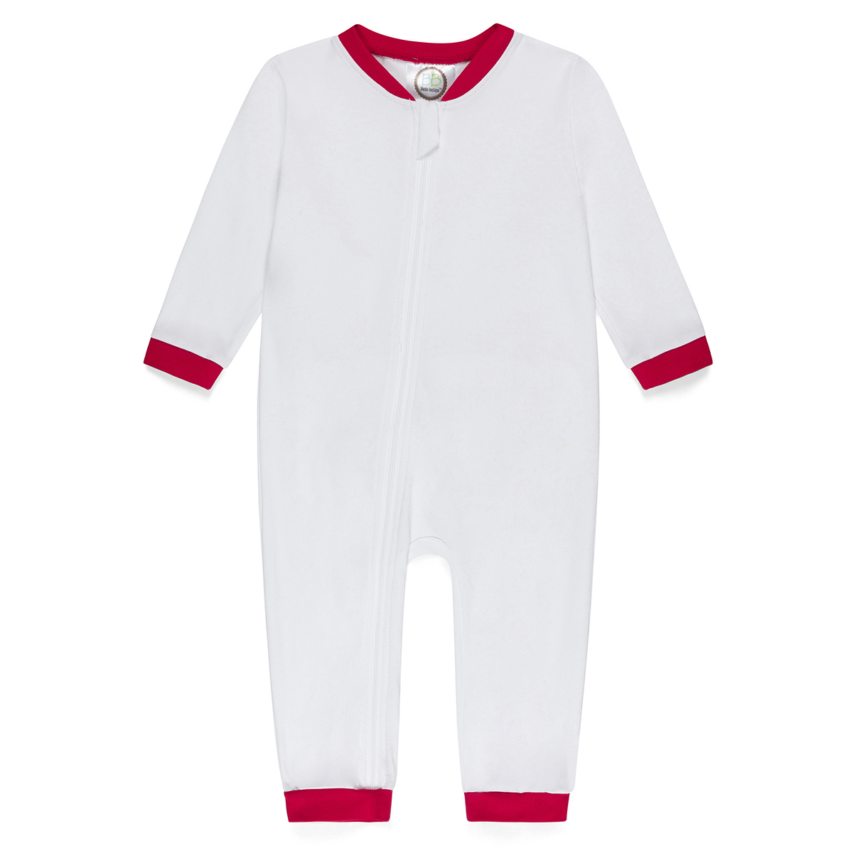 Blank Infant Boy's Drop Flap Gingham Trim Unionsuit Playsuit