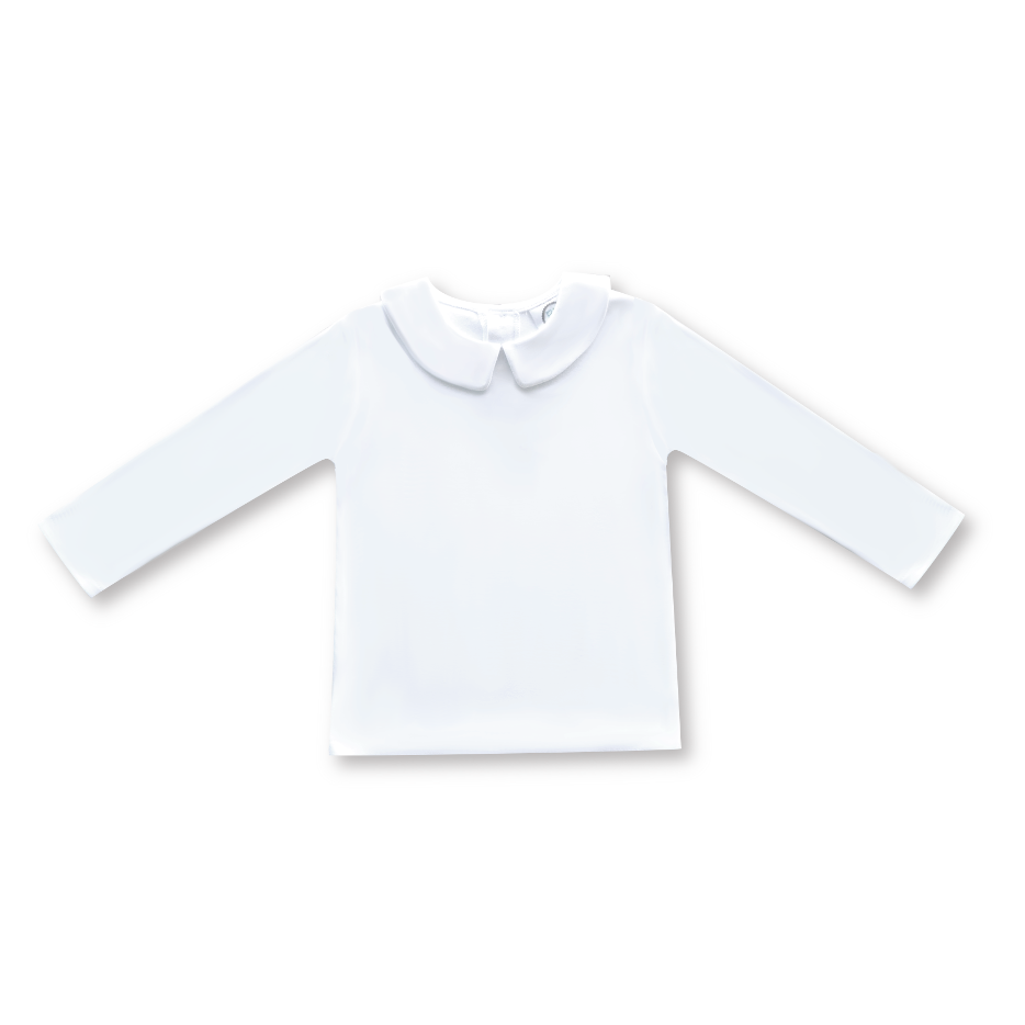 IMPERFECT Blank Boy's Long Sleeve Peter Pan Collar Tee Shirt