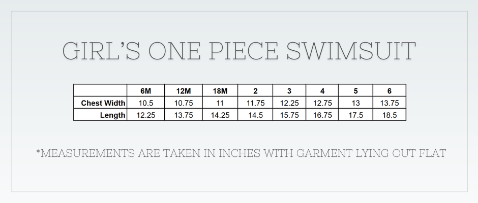 Blank Seersucker One Piece Swimsuit Size Chart
