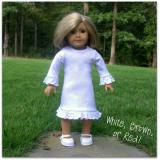 Blank 18 inch Doll Long Sleeve Ruffle Dress