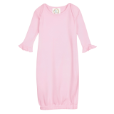 Blank Girl's Long Sleeve Ruffle Infant Gown with Hidden Zipper