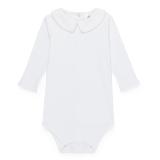 Blank Boy's Long Sleeve Peter Pan Collar Infant Bodysuit