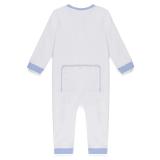 Blank Infant Boy's Drop Flap Gingham Trim Unionsuit Playsuit