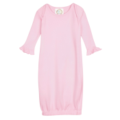 Blank Girl's Long Sleeve Ruffle Infant Gown with Hidden Zipper