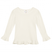 Blank Girl's Long Sleeve Ruffle Tee Shirt