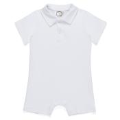 Blank Boy's Short Sleeved Polo Style Collared Romper