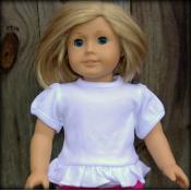 Blank 18 inch Doll Short Sleeve Ruffle Tee Shirt