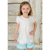 IMPERFECT *Sublimation Blanks* Girl's Short Sleeve Ruffle Tee Shirt - Poly Blend