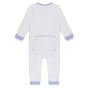 Blank Infant Boy's Drop Flap Gingham Trim Unionsuit Playsuit