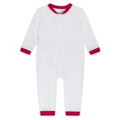 Blank Infant Boy's Drop Flap Gingham Trim Unionsuit Playsuit