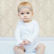 Blank Girl's Long Sleeve Ruffle Infant Bodysuit