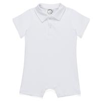 Blank Boy's Short Sleeved Polo Style Collared Romper