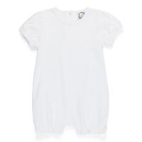 Blank Girl's Puff Sleeved Ruffle Leg Romper