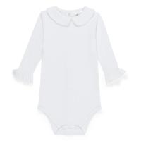 Blank Girl's Long Sleeve Peter Pan Collar Infant Bodysuit