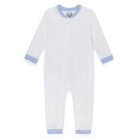 Blank Infant Boy's Drop Flap Gingham Trim Unionsuit Playsuit
