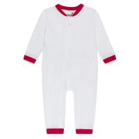Blank Infant Boy's Drop Flap Gingham Trim Unionsuit Playsuit