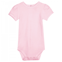 Blank Girl's Short Puff Sleeve Infant Bodysuit