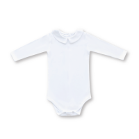 Blank Boy's Long Sleeve Peter Pan Collar Infant Bodysuit
