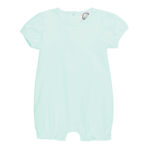 Blank Girl's Puff Sleeved Ruffle Leg Romper