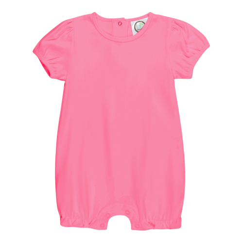 Blank Girl's Puff Sleeved Ruffle Leg Romper