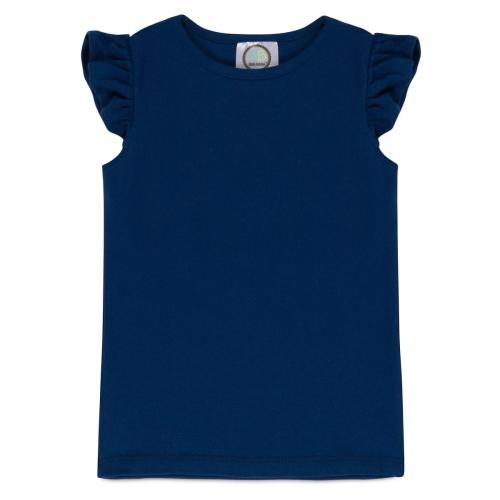 Blank Girl's Flutter Sleeve Tee Shirt
