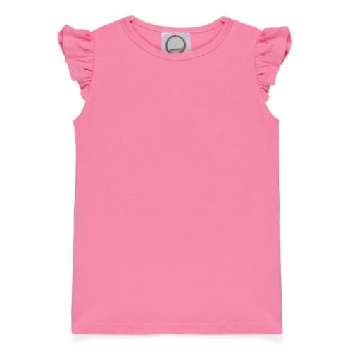 Blank Girl's Flutter Sleeve Tee Shirt
