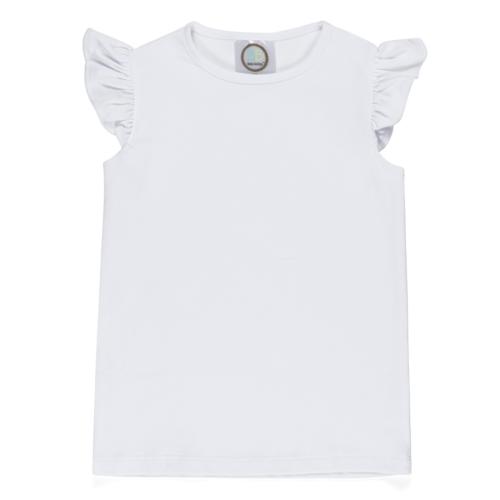 Blank Girl's Flutter Sleeve Tee Shirt