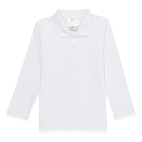 Blank Boy's Long Sleeve Polo Style Collared Shirt