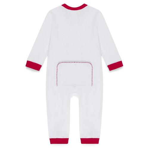 Blank Infant Boy's Drop Flap Gingham Trim Unionsuit Playsuit