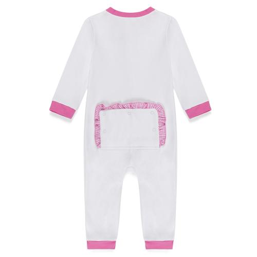 Blank Infant Girl's Drop Flap Gingham Ruffle Trim Unionsuit Playsuit