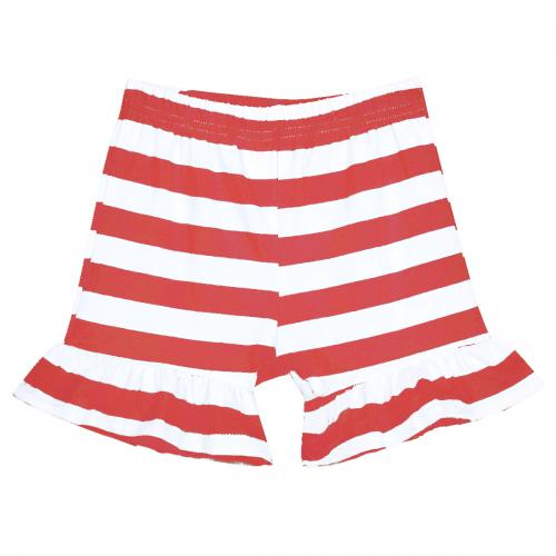Girl's Striped Ruffle Shorts
